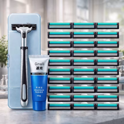 ৪২ টি রেজার হেডসহ – ১ বছরের শেভিং সমাধান! 1 টি হ্যান্ডেল + 1 টি বক্স + 1 টি ৩০ গ্রামের ক্রিম