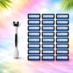 ১৮ টি রেজার হেডসহ  — ১ বছরের শেভিং সমাধান! ১টি শক্তপোক্ত হ্যান্ডেলসহ  — প্রতিটি হেডে ৬ টি করে অসাধারণ ধারালো ব্লেড