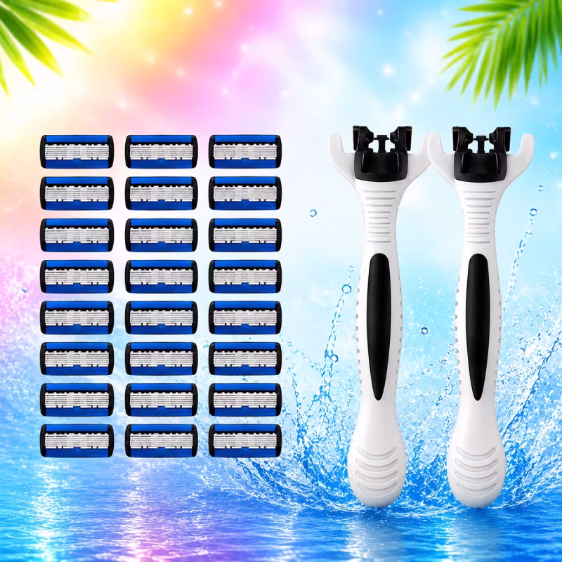 ২৪ রেজার হেড ও ২ হ্যান্ডেল প্যাকেজ - Razor Ghor